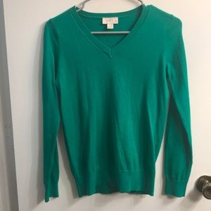 Ann Taylor Loft Green V-Neck Top